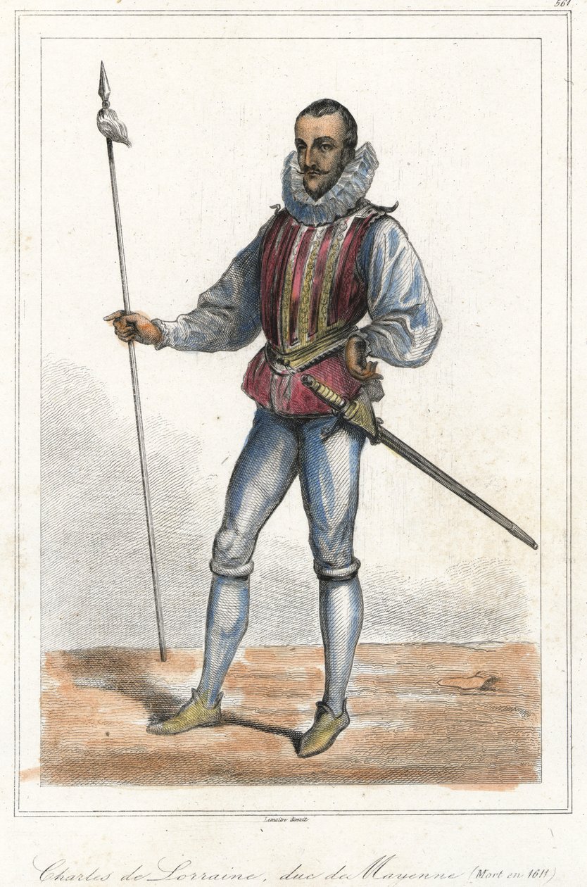 Ritratto di Charles de Lorraine, Duca di Mayenne (1554 - 1611), Principe francese. Dopo Henri, Duca di Guise, fu capo della Lega (1589) da French School