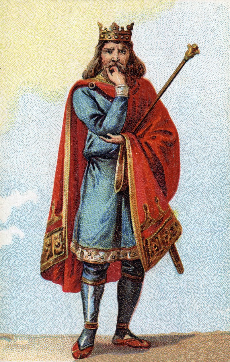 Ritratto di Childerico II, Re dei Franchi dal 670 al 673 da French School