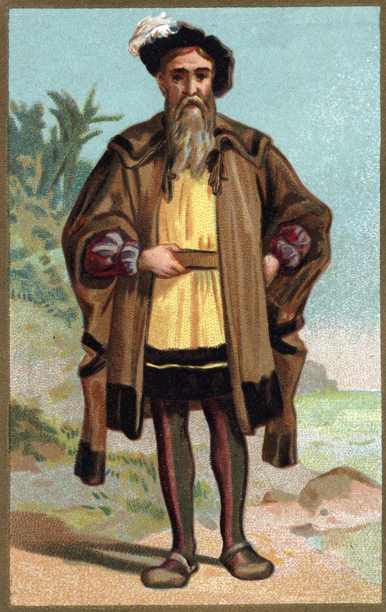 Ritratto di Cristoforo Colombo. Cromolitografia della fine del XIX secolo. da French School