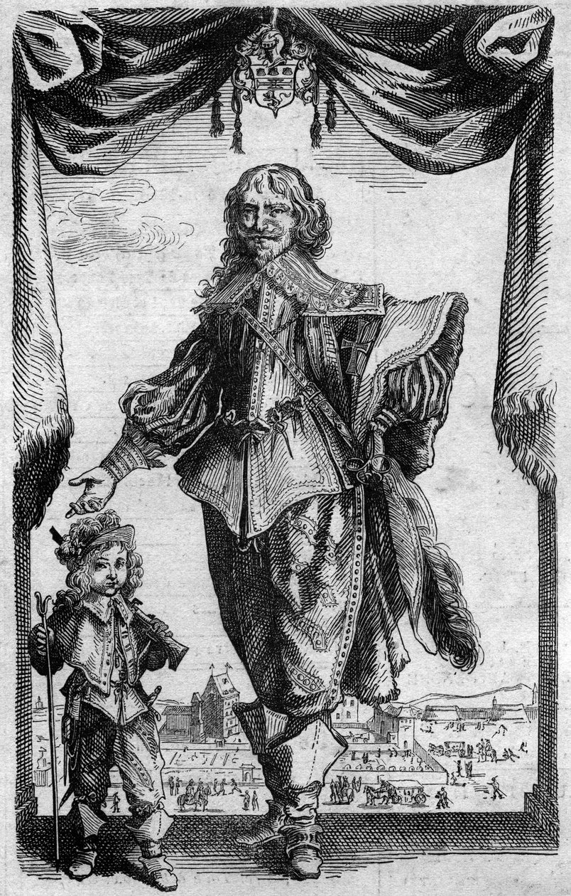 Ritratto di Claude Deruet (1588-1660), pittore francese. Incisione da 