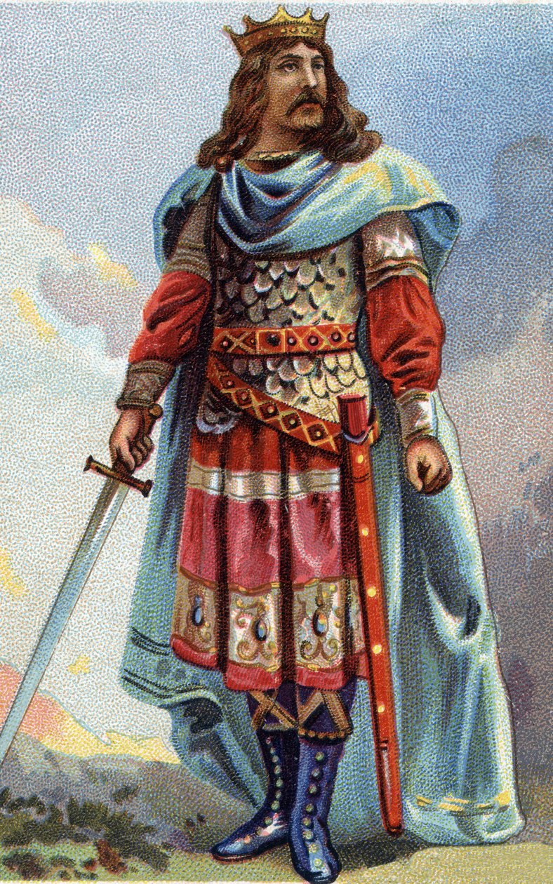 Ritratto di Clotario IV, re dei Franchi dal 716 al 718. Cromolitografia intorno al 1890 da French School