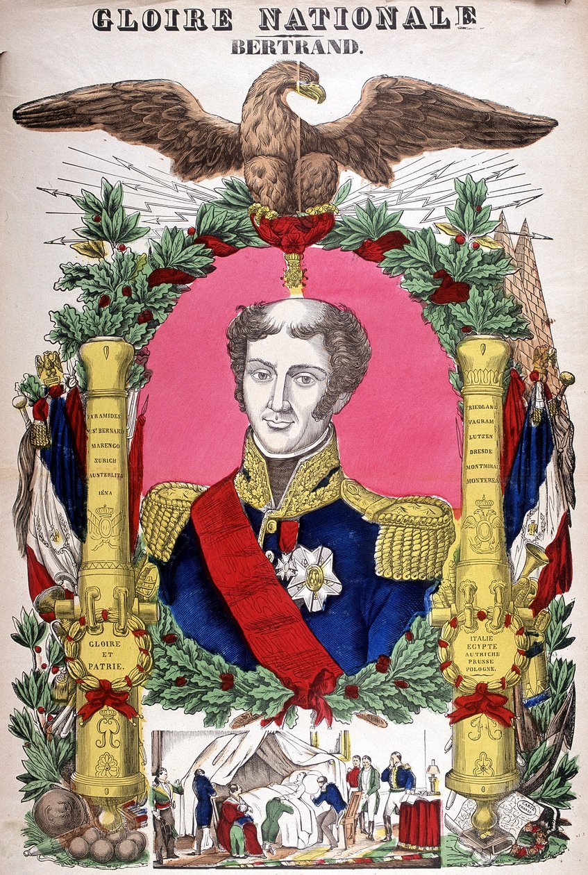 Ritratto del Conte Bertrand (1773 - 1844), generale francese. Immagine di Epinal da French School