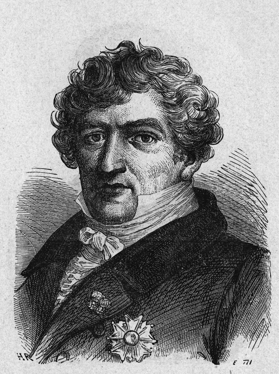 Ritratto di Cuvier (1769-1832), zoologo e paleontologo francese - in "Album de la Science; illustrious scientists; Great discoveries" 1896 da French School