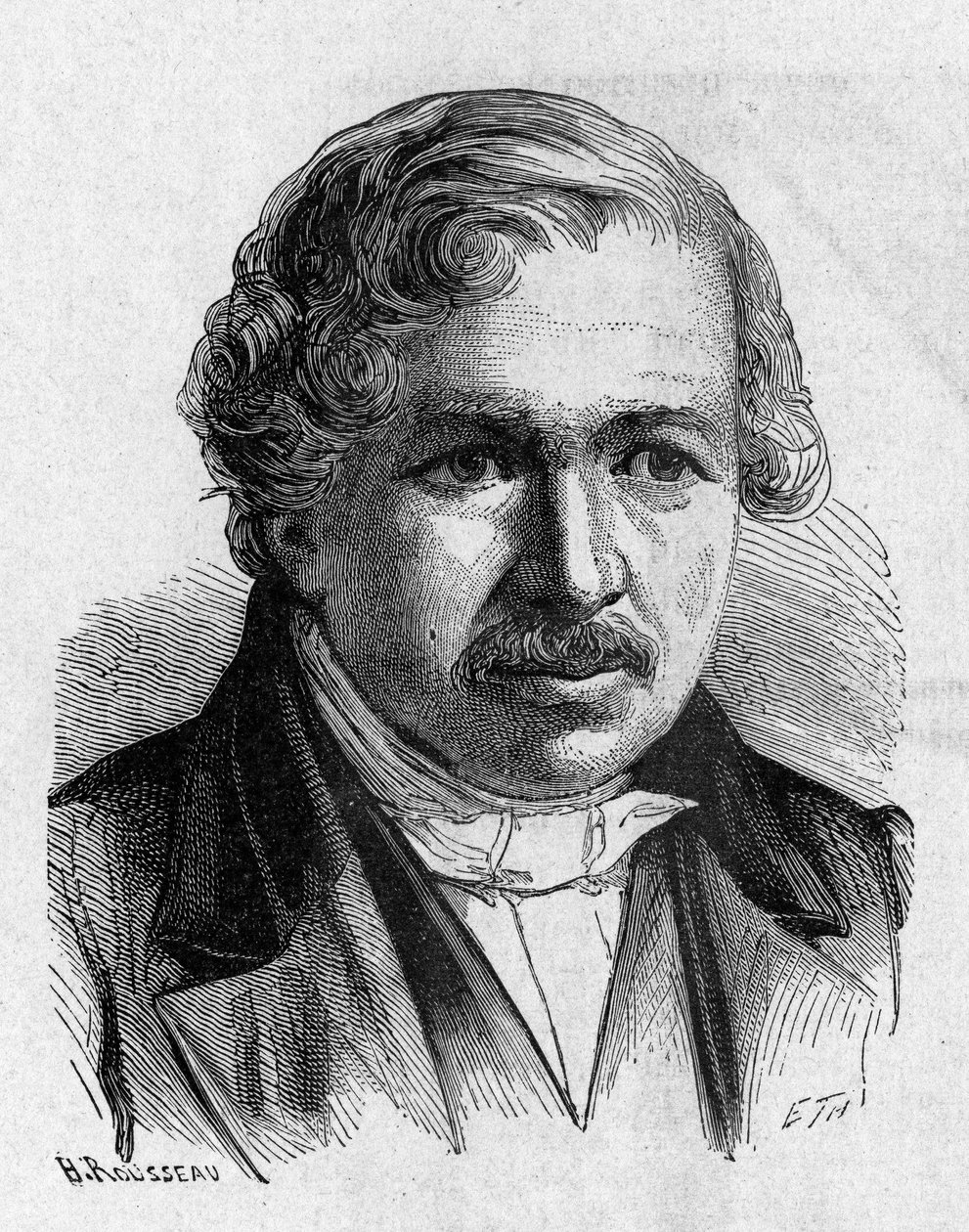 Ritratto di Daguerre - in "Album della Scienza; illustri scienziati; Grandi scoperte" 1896. da French School