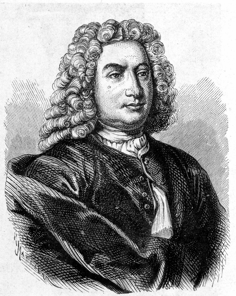 Ritratto di Daniel Bernoulli (1700 - 1782), matematico e fisico svizzero - in "Album della Scienza; illustri scienziati; Grandi scoperte" 1896 da French School