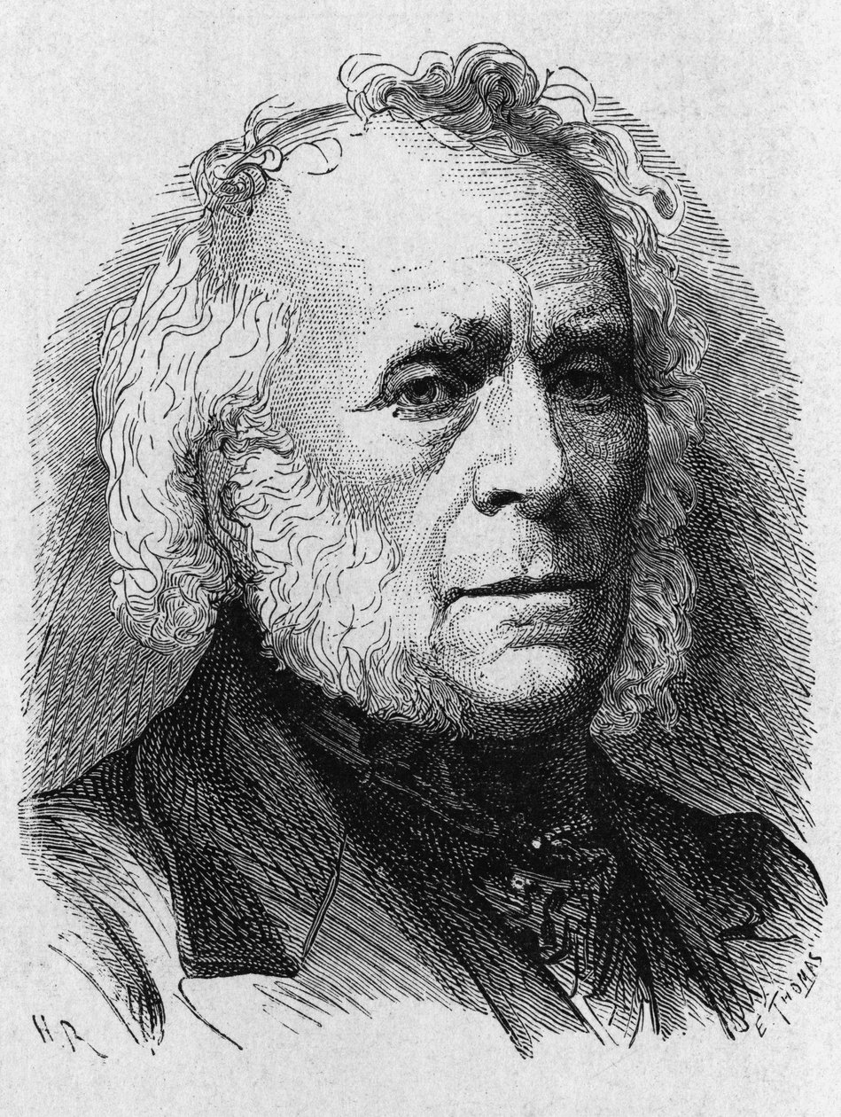 Ritratto di David Brewster (1781 - 1868) - in "Album della Scienza; illustri studiosi; Grandi scoperte" 1896 da French School