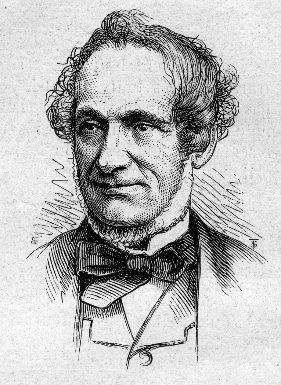 Ritratto di Desire Nisard (1806-1888), saggista e accademico francese. Incisione in 