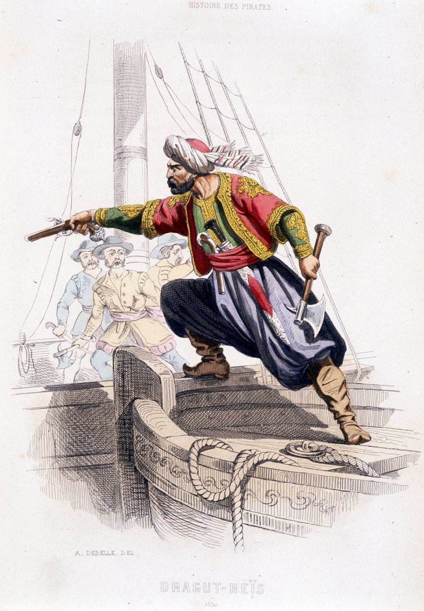 Ritratto di Dragut - Reïs, pirata turco del 16° secolo - in 