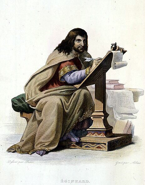 Ritratto di Eginardo (Einhard, Einhart, Einard, 775-840), cronista franco - in 