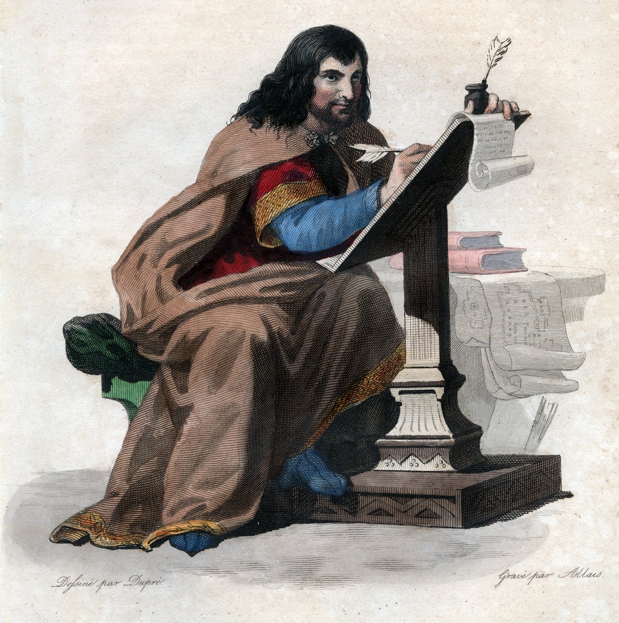 Ritratto di Eginardo (775-840), studioso e cortigiano franco da French School