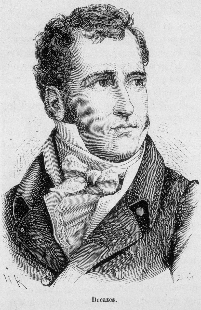 Ritratto di Elie Duc de Decazes e Glucksberg (1780 - 1860), politico francese - in "L