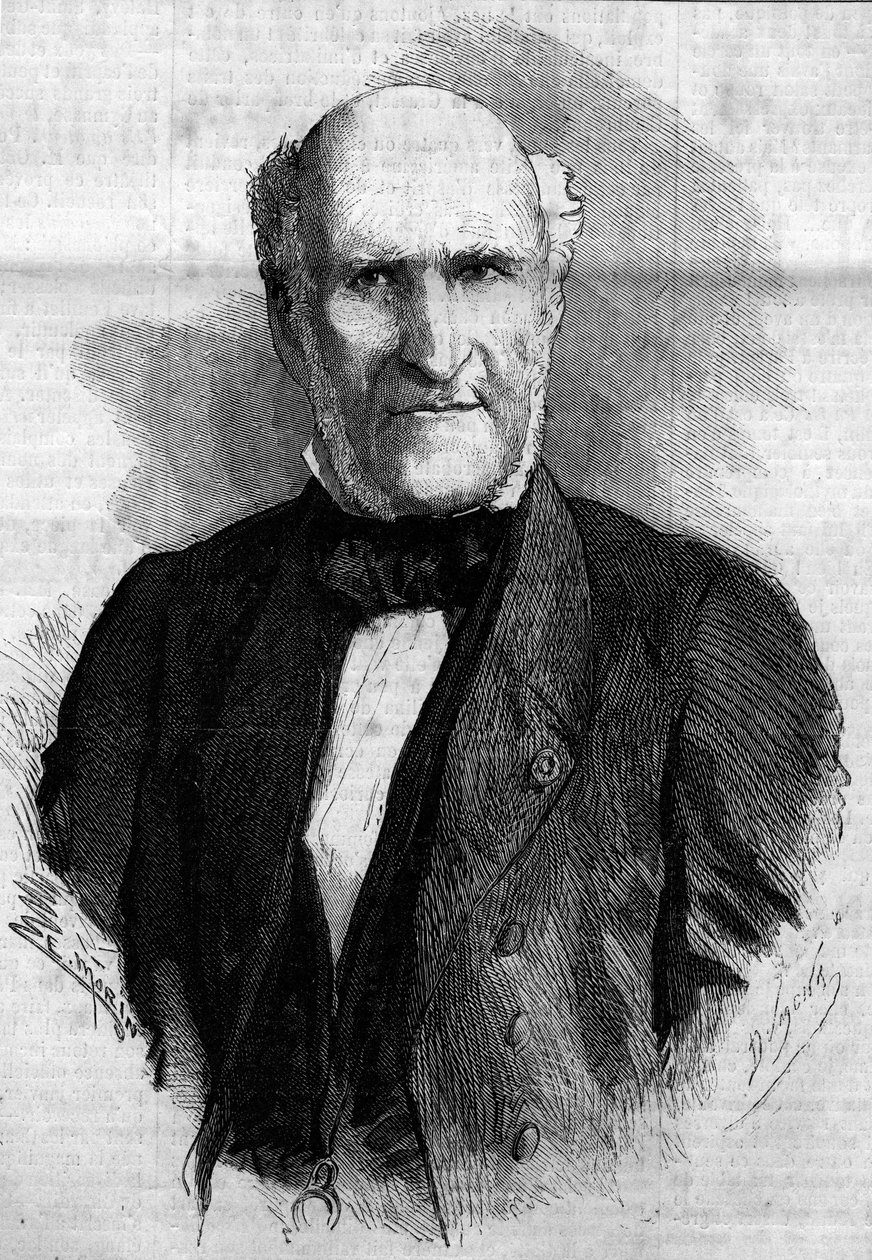 Ritratto di Elie Duca di Decazes e Glucksberg (1780 - 1860), avvocato e politico francese. Incisione in "Le Monde Illustré" n.186 del 3 novembre 1860 da French School
