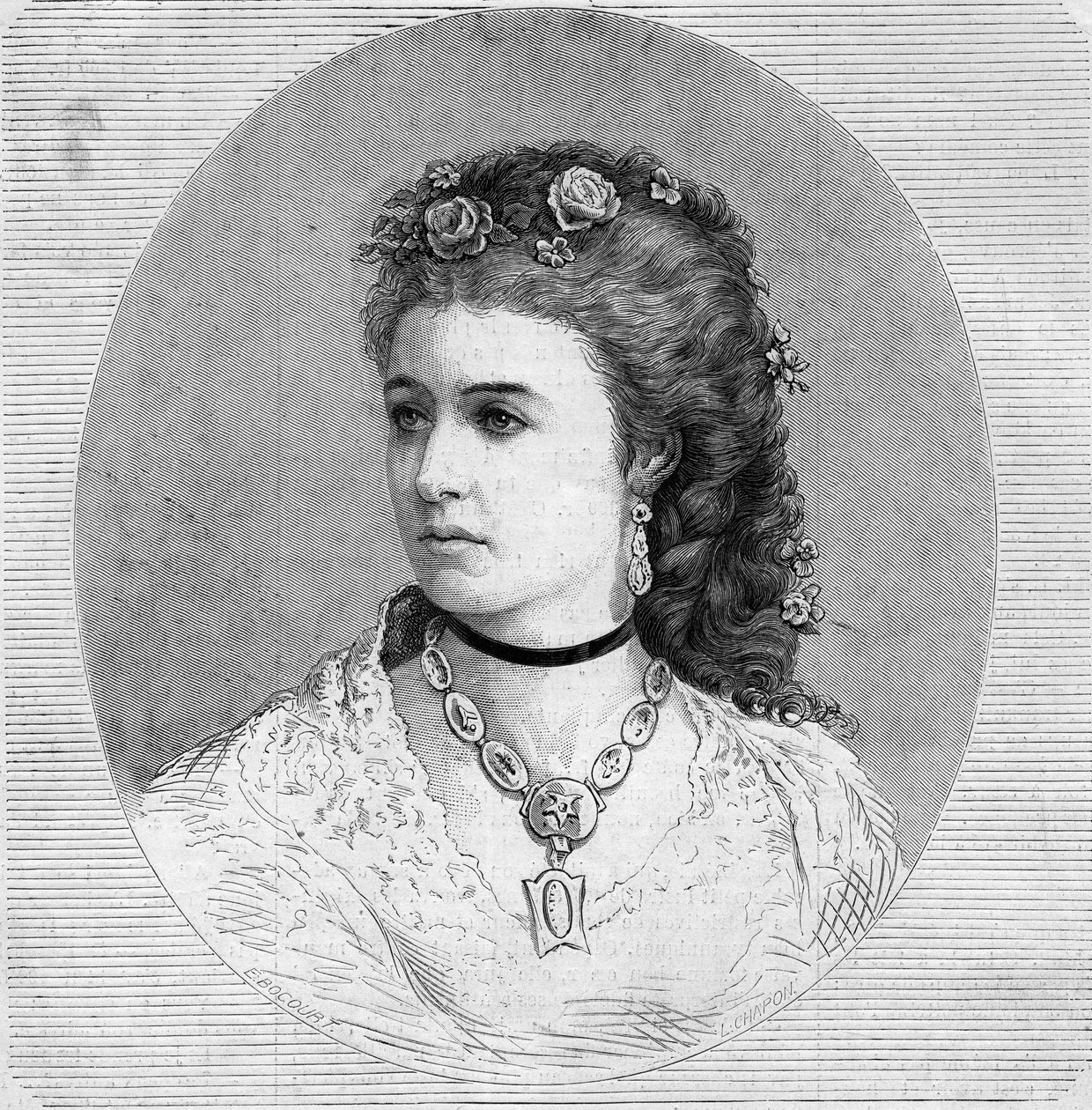 Ritratto di Emma Albani (Marie Louise Emma Cecile Lajeunesse detta) da French School