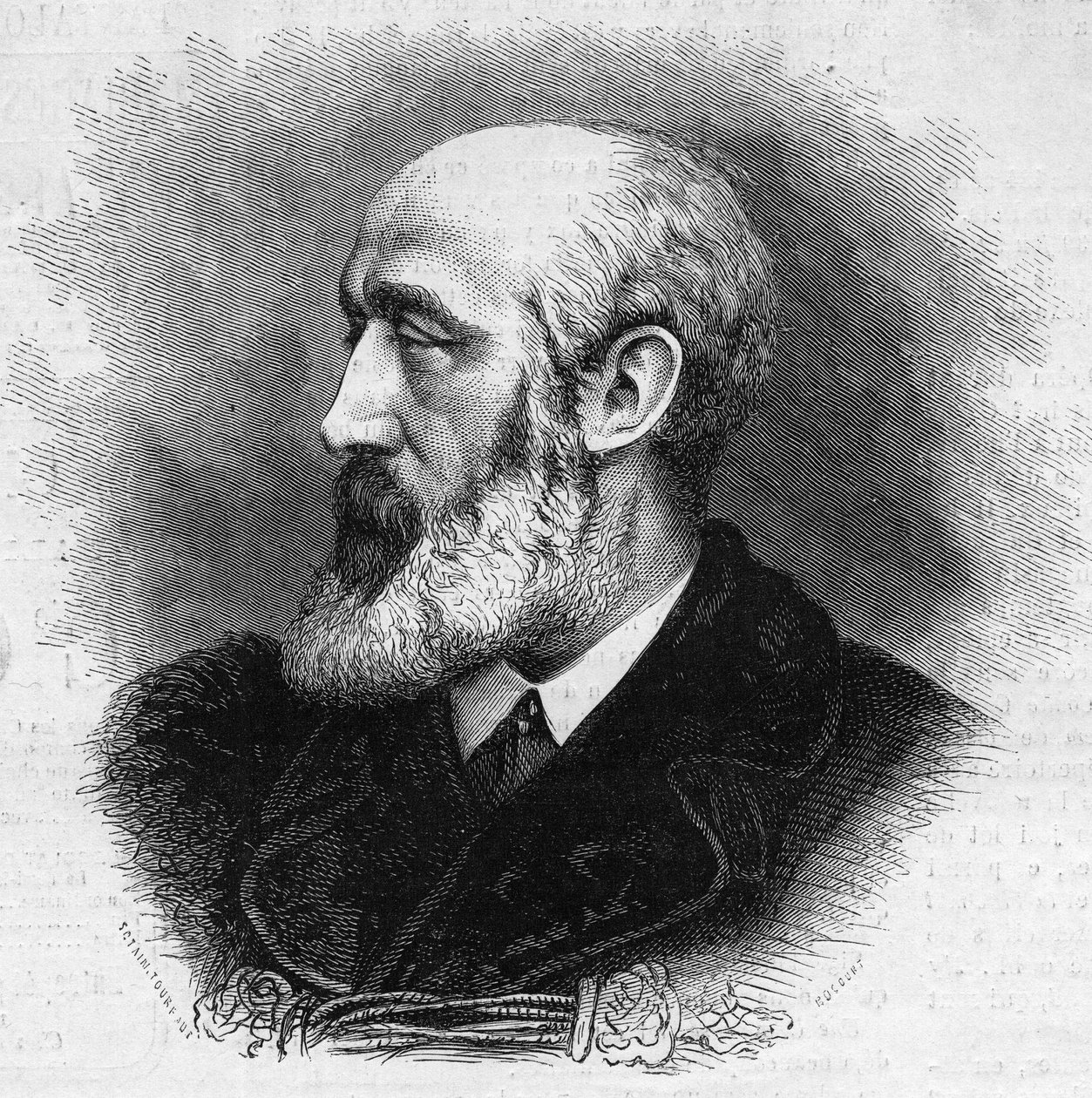 Ritratto di Ernest Feydeau, poeta e romanziere francese. Incisione in 