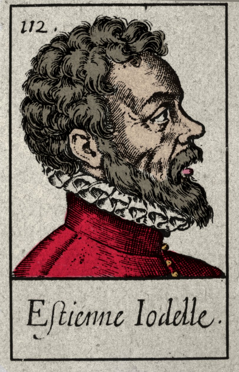 Ritratto di Etienne Jodelle (1532-1573), poeta francese membro del movimento della Pleiade. Incisione del XIX secolo da French School
