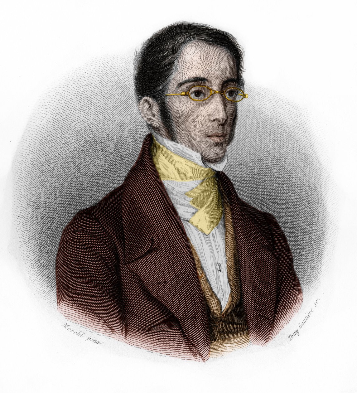 Ritratto di Etienne Joseph Louis Garnier-Pages (1801-1841), politico francese. in "LIBRE DES SPEAKERS" di Louis de Cormenin Timon. 1842. Collezione privata da French School
