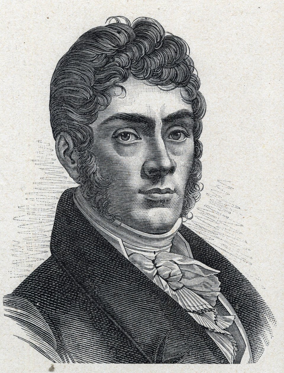 Ritratto di Étienne Nicolas Méhul (1763-1817) compositore francese. Incisione del 1889. Collezione privata da French School