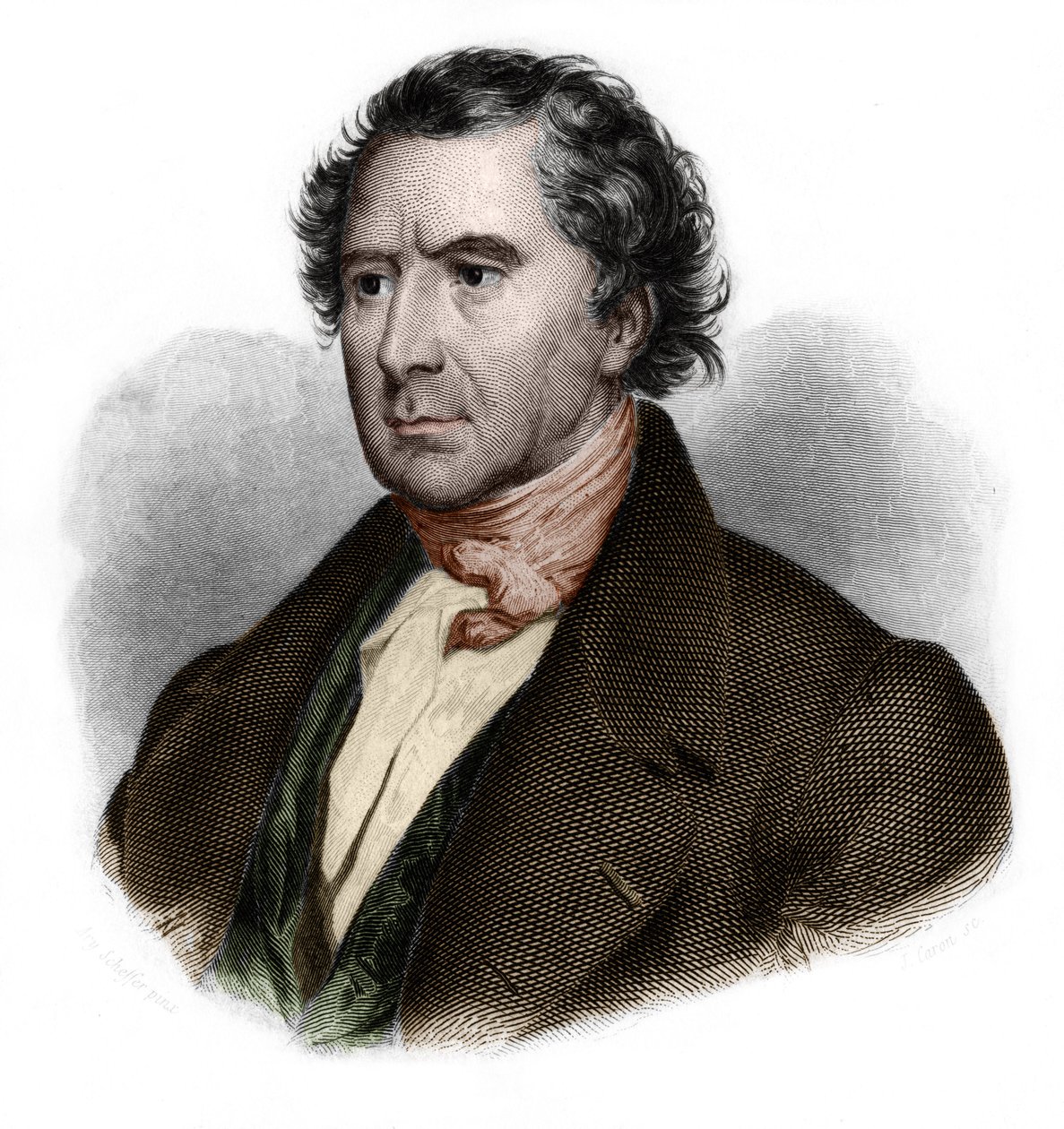 Ritratto di François Arago (1786-1853), matematico, fisico, astronomo e politico francese. in "LIBRE DES SPORERS" di Louis de Cormenin Timon. 1842. Collezione privata da French School
