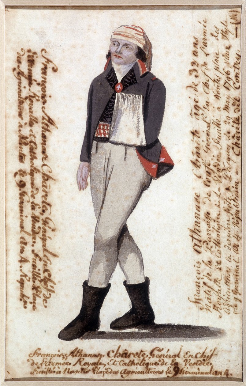 Ritratto di François Athanase de Charette de la Contrie (1763-1796), con braccio in una fascia, leader realista della Vandea - Museo Dobrée, Nantes da French School