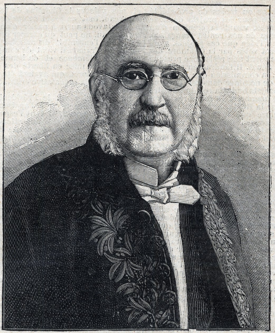 Ritratto di François Jules Suisse detto Jules Simon (1814-1896), filosofo e statista francese, in "Le Petit Parisien". da French School