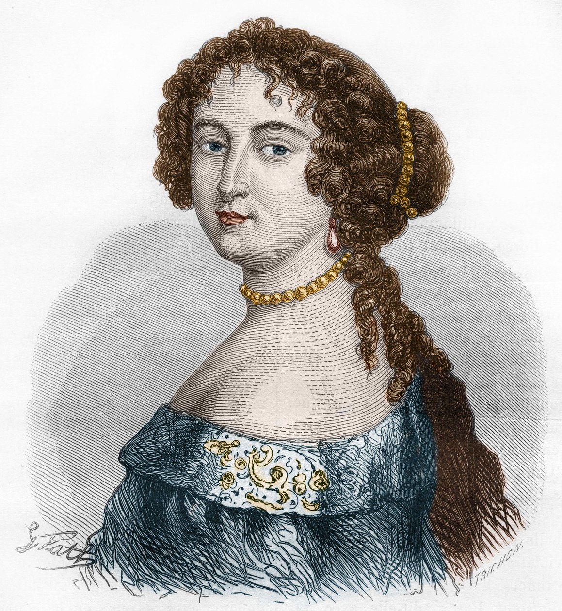 Ritratto di Françoise Athénaïs di Rochechouart Mortemart, Marchesa di Montespan (o Madame de Montespan) (1640-1707). Incisione del 1879. da French School