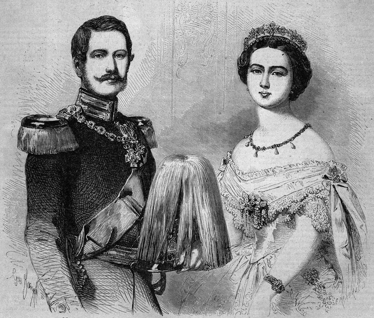 Ritratto di Federico Guglielmo di Prussia (1831-1888, futuro Federico III, Re di Prussia e Imperatore tedesco) e della sua fidanzata, la principessa Vittoria d