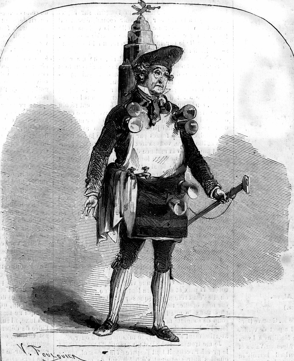 Ritratto di Frédérick Lemaître (1800-1876), comico francese in “Le Marchand de coco” di Adolphe d