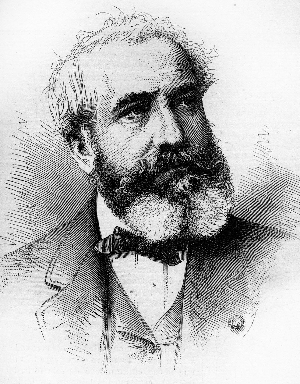 Ritratto di Gabriel Jean Antoine Davioud (1824-1881), architetto francese. Incisione in "Le Monde Illustré" n.1255 del 16 aprile 1881 da French School