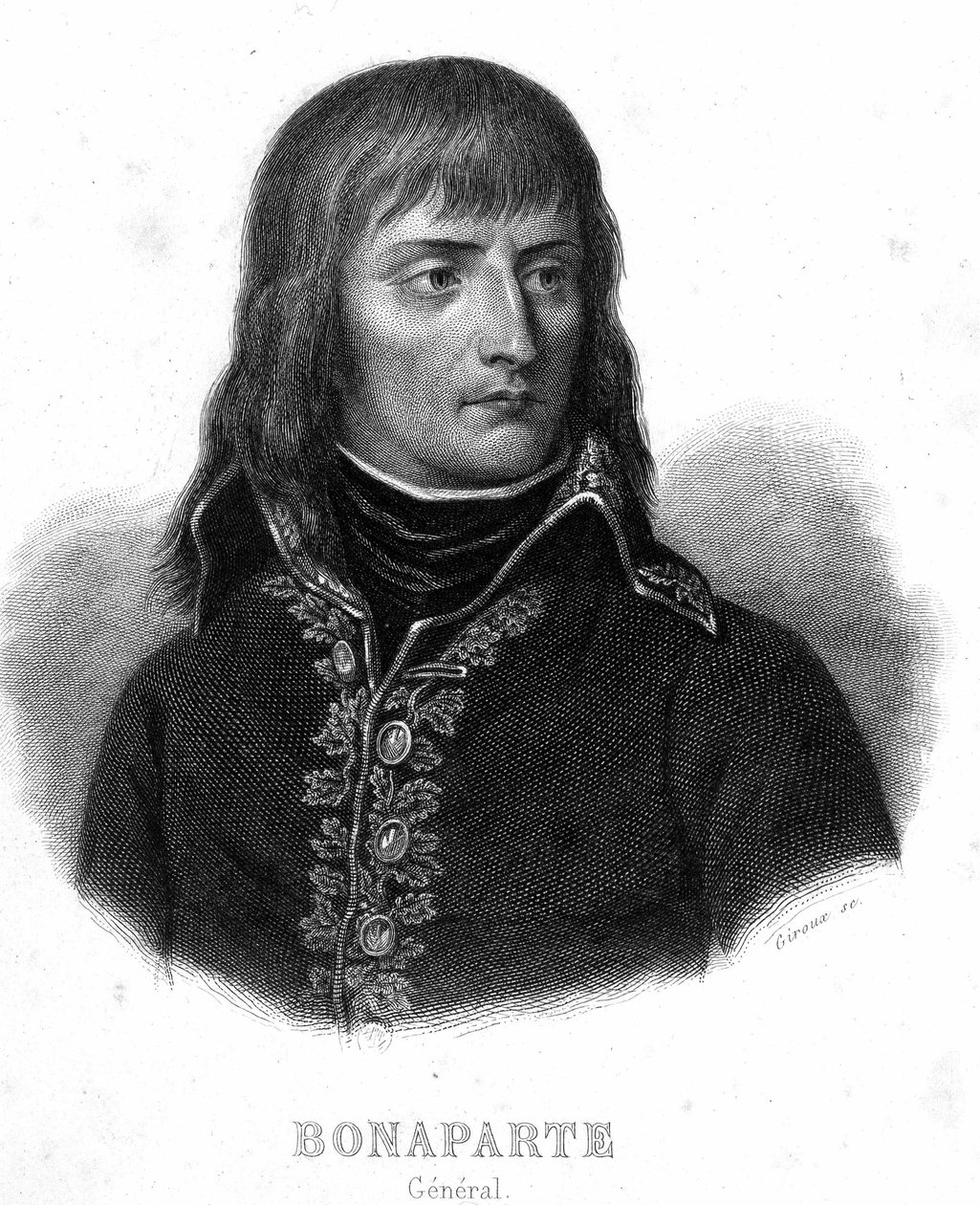 Ritratto del Generale Bonaparte - in "Revolution francaise" di Thiers. XIX secolo da French School