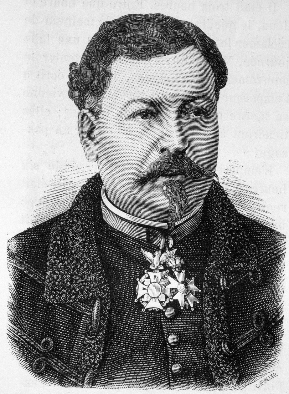 Ritratto del generale Jean Auguste Margueritte (1823 - 1870, morto alla battaglia di Sedan), padre di Paul e Victor Margueritte - in "L