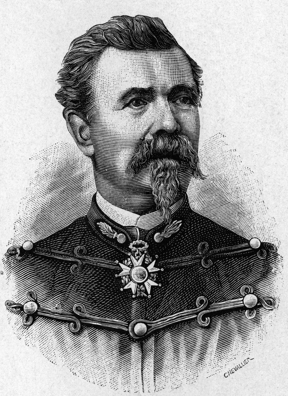 Ritratto del Generale de Reffye - in "Album della Scienza; illustri scienziati; Grandi scoperte" 1896 da French School