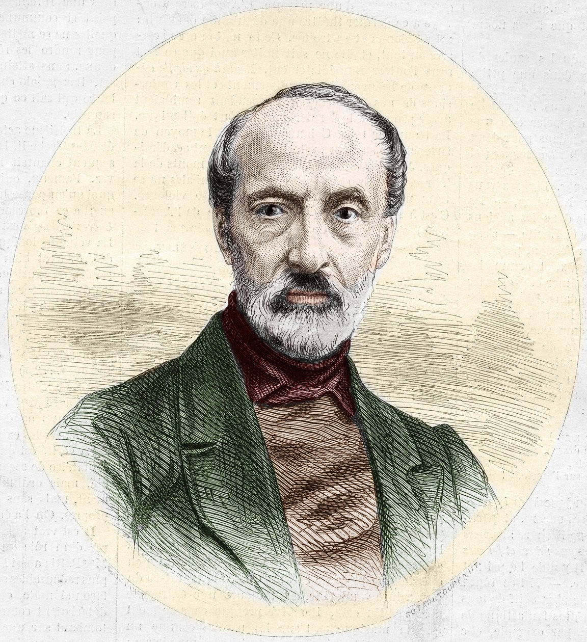 Ritratto di Giuseppe Mazzini (1805-1872), politico e nazionalista italiano. Incisione in 