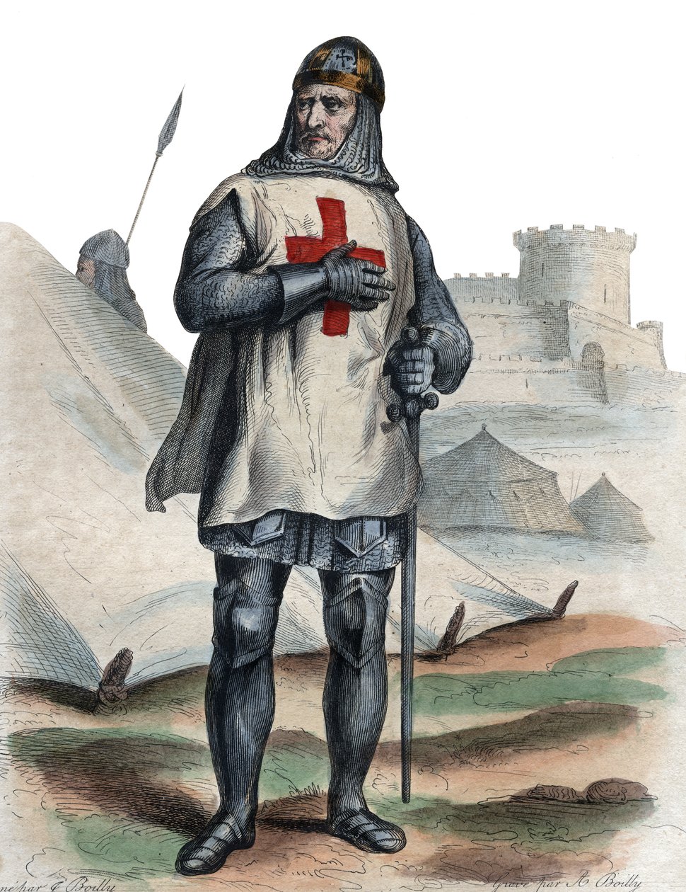 Ritratto di Goffredo di Buglione (104061-1100), cavaliere franco, uno dei leader della Prima Crociata da French School