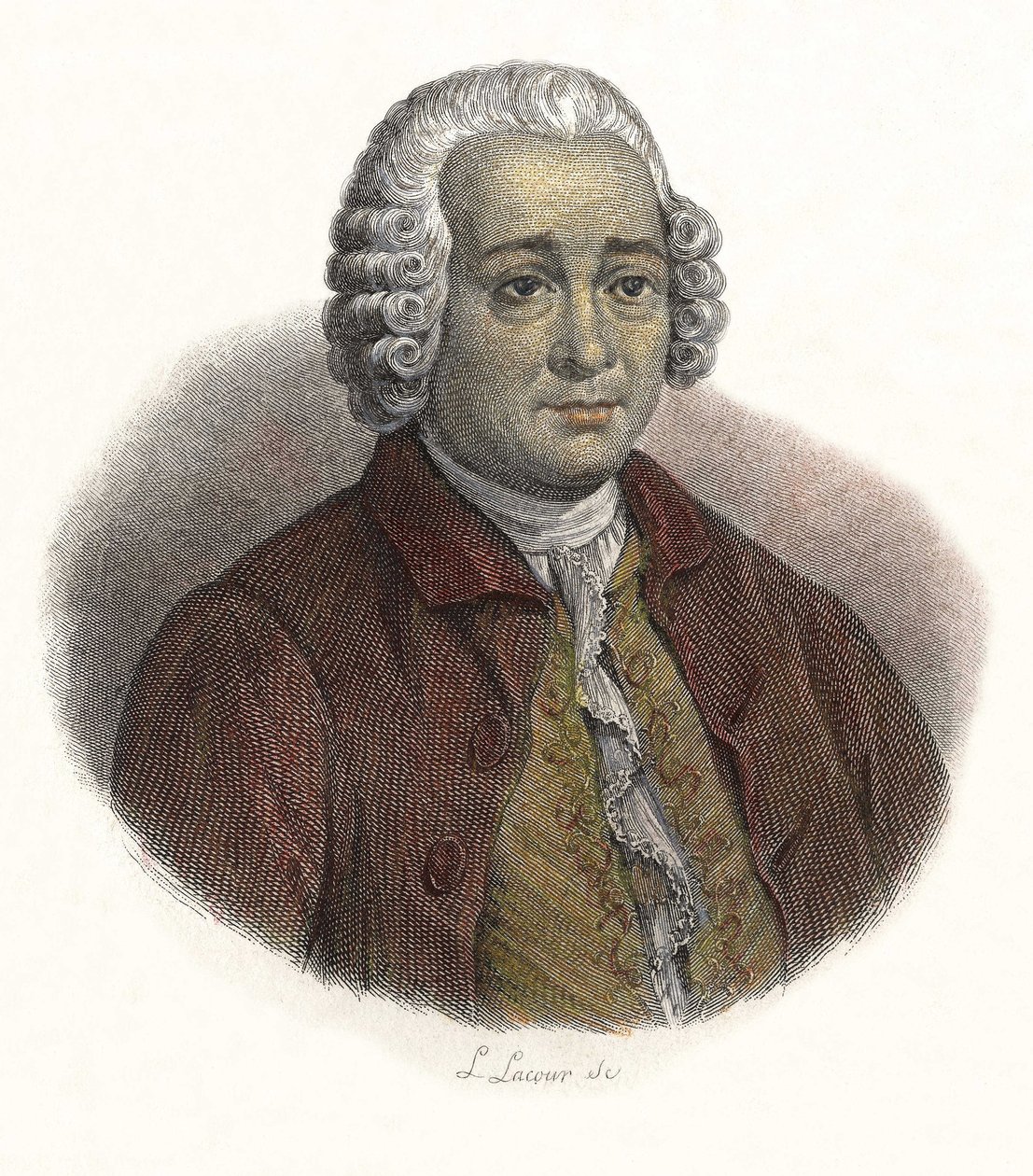 Ritratto di Guillaume Chretien (Guillaume-Chrétien) di Lamoignon de Malesherbes (1721-1794), magistrato francese. in "Portraits des Hommes Utiles" da French School