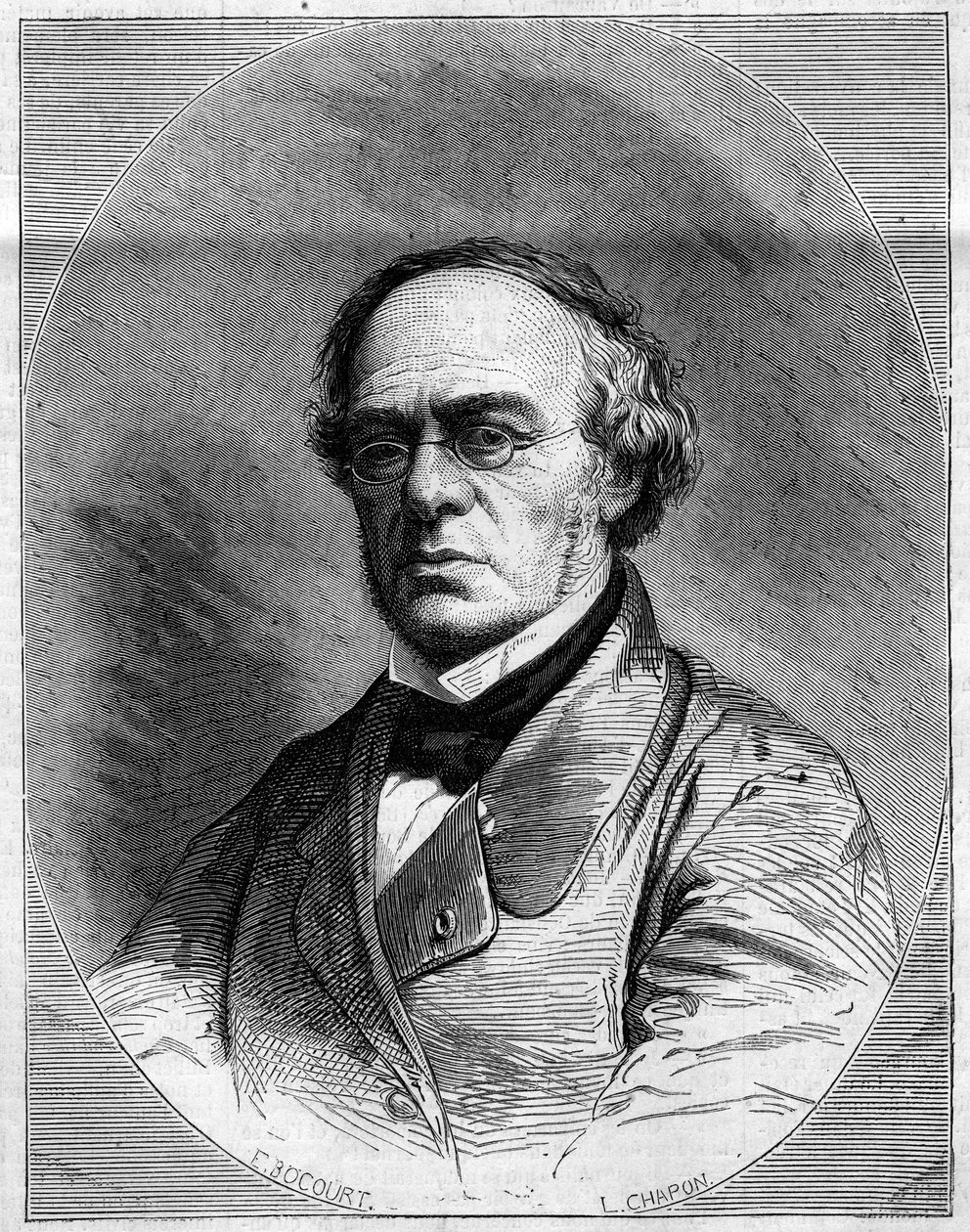 Ritratto di Halevy (Jacques Fromental Levy, detto) (1799-1862), compositore francese. Incisione in 