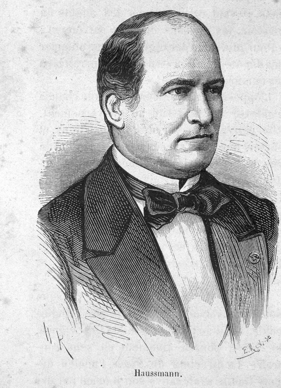 Ritratto di Haussmann (1809 - 1891) politico francese - in "The History of France" di Henri Martin da French School