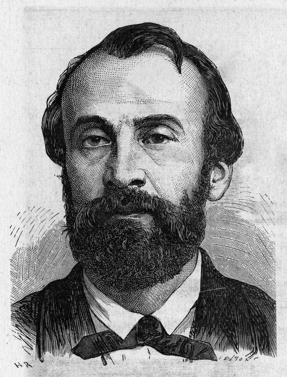 Ritratto di Henry Giffard (1825 - 1882), ingegnere francese - in "Album della Scienza; illustri scienziati; Grandi scoperte" 1896 da French School