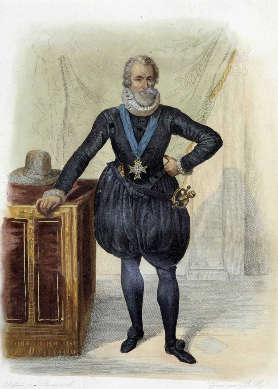 Ritratto di Enrico IV, Re di Francia (1553-1610) - in "Le Plutarque français", Ed. Mennechet da French School