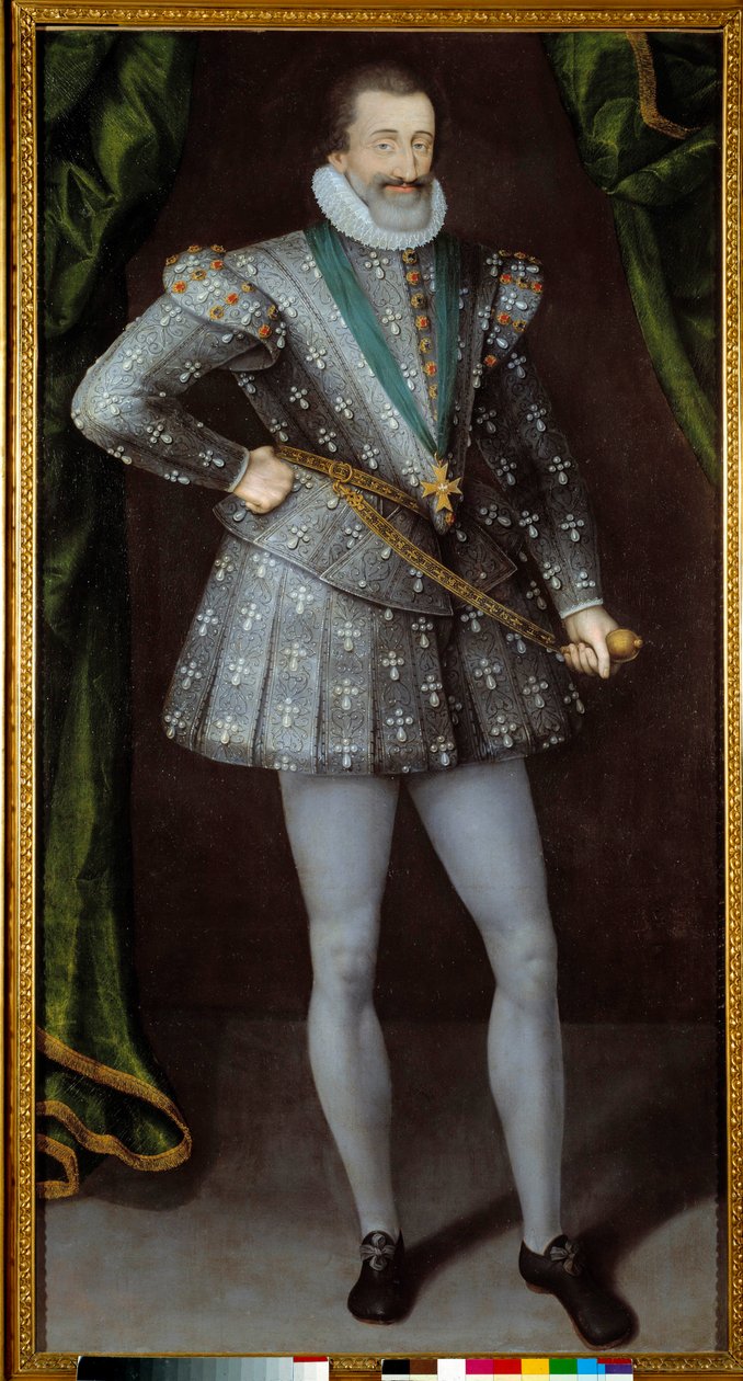 Ritratto di Enrico IV Re di Francia (1553-1610) pittura anonima del XVII secolo. Grenoble, Museo delle Belle Arti da French School