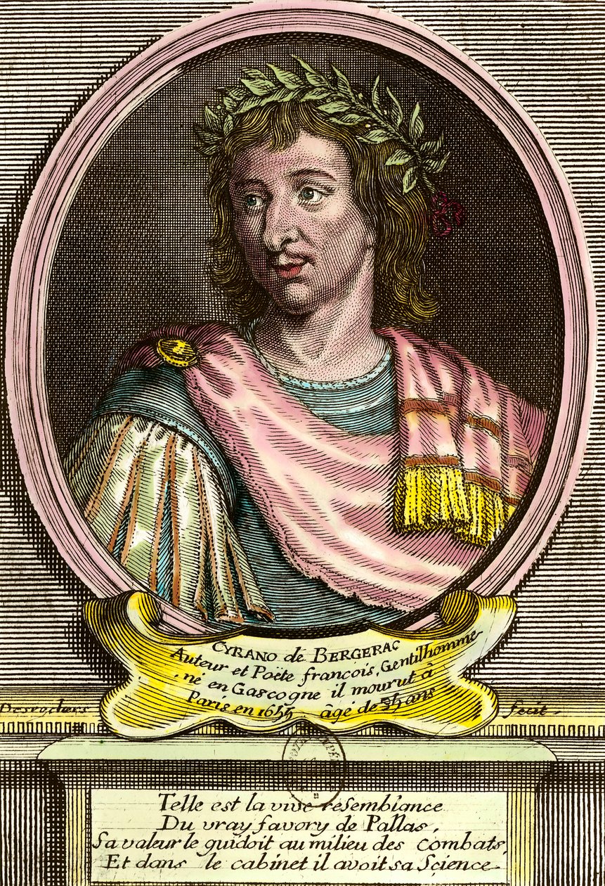 Ritratto di Ercole Savinien di Cyrano de Bergerac (1619-1655) scrittore francese da French School
