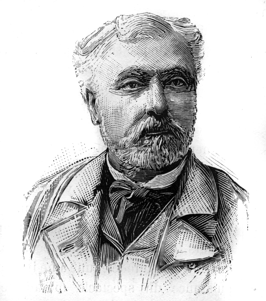 Ritratto di Hyacinthe Laurent Theophile Aube (1826-1890), ammiraglio e politico francese. Incisione in "Le Monde Illustré", 16 gennaio da French School