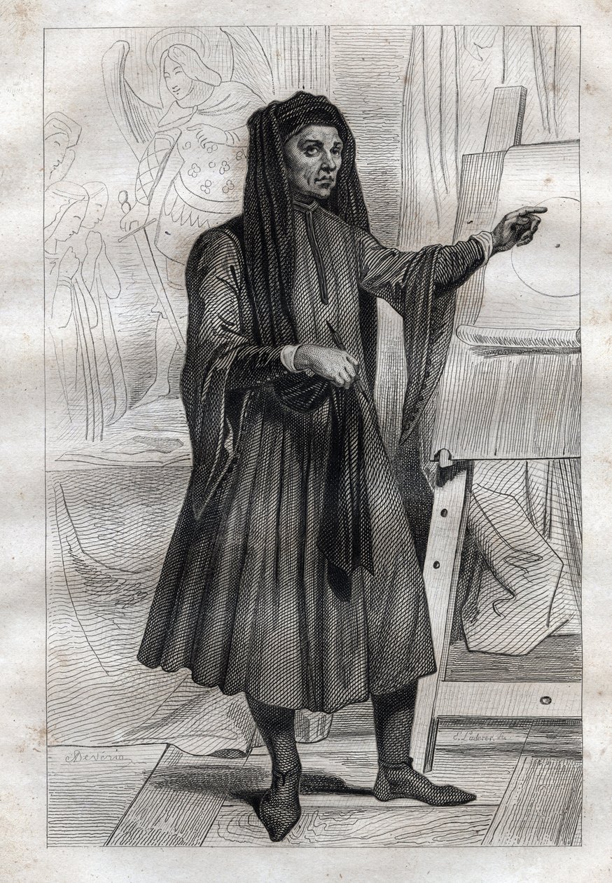 Ritratto del pittore italiano Giotto di Bondone (Ambrogiotto di Bondone) da French School
