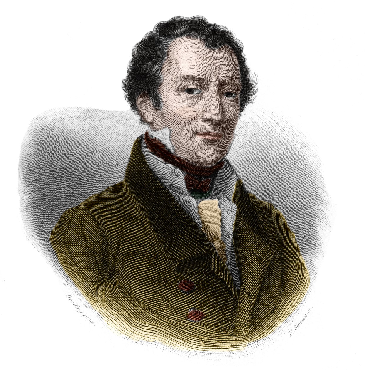 Ritratto di Jacques-Antoine (Jacques Antoine) Manuel (1775-1827), avvocato e politico francese. in "Book of Speakers" di Louis de Cormenin Timon. 1842. Collezione privata da French School
