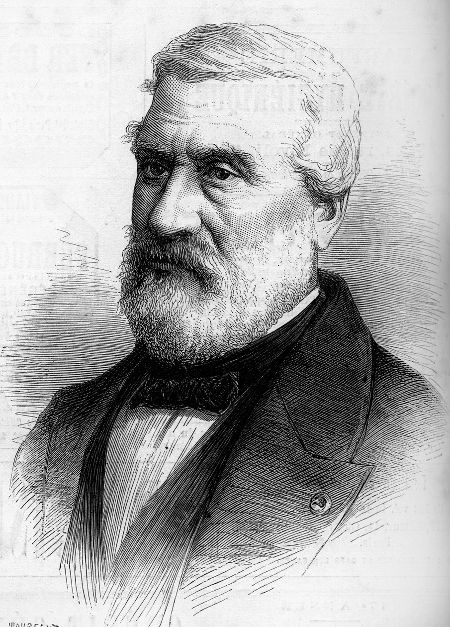 Ritratto di Jean Antoine Theodore, Barone Gudin (1802-1880), pittore francese. Incisione in 