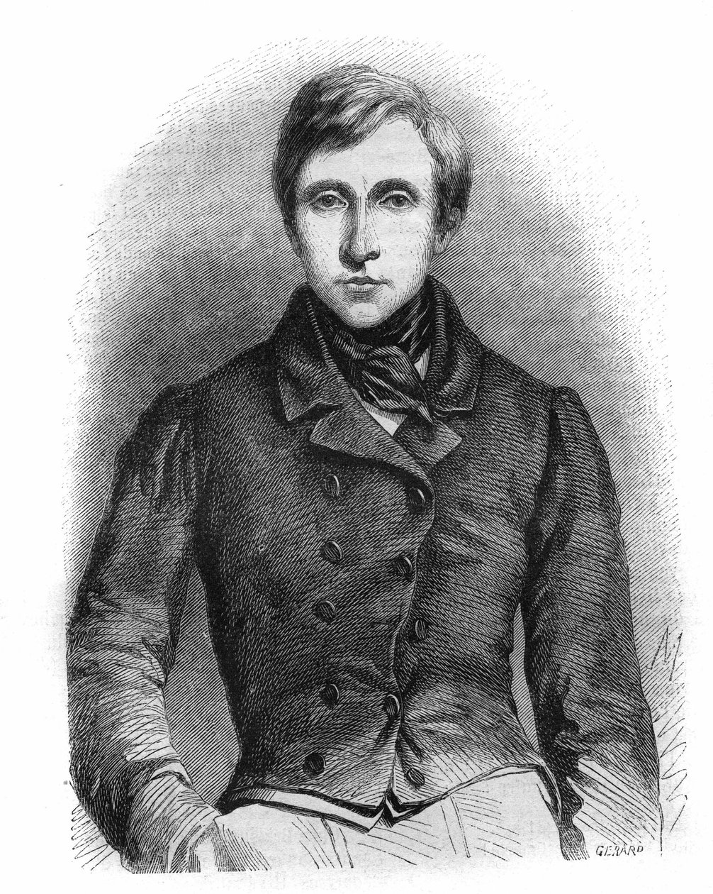 Ritratto di Jean Auguste Pelage Brizeux (1803-1858), poeta francese. da French School