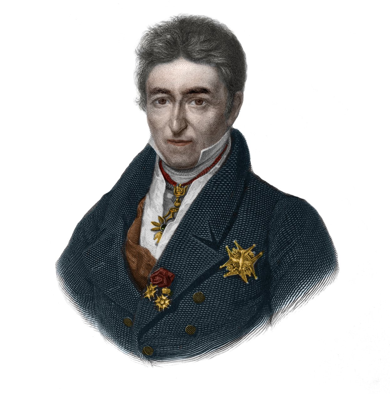 Ritratto di Jean Baptiste, Conte di Villele (1773-1854), politico francese. in "LIBRE DES SPORERS" di Louis de Cormenin Timon. 1842. Collezione privata da French School