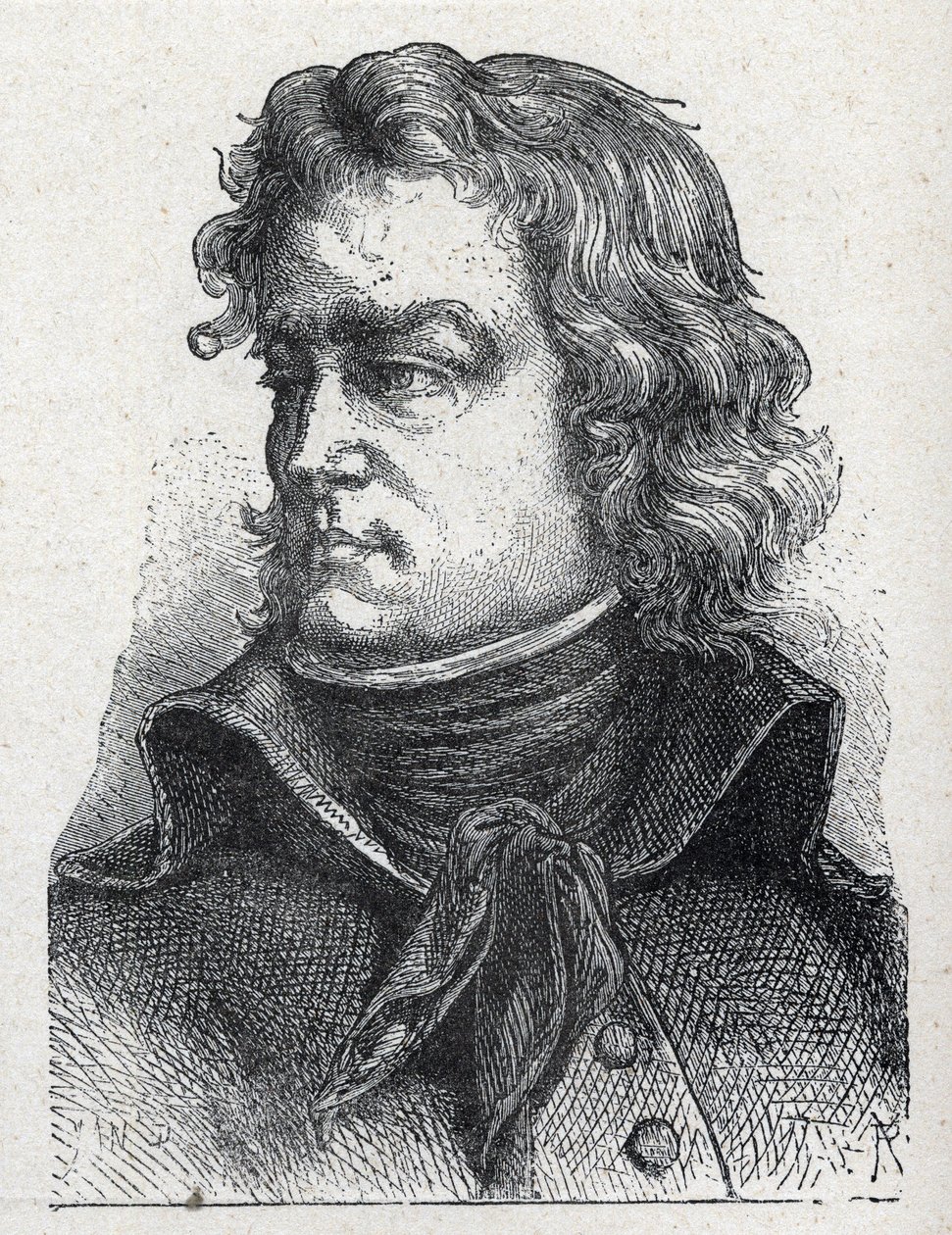 Ritratto di Jean Baptiste Camille de Canclaux (1740-1817), generale francese della Rivoluzione. Incisione del 1889 da French School