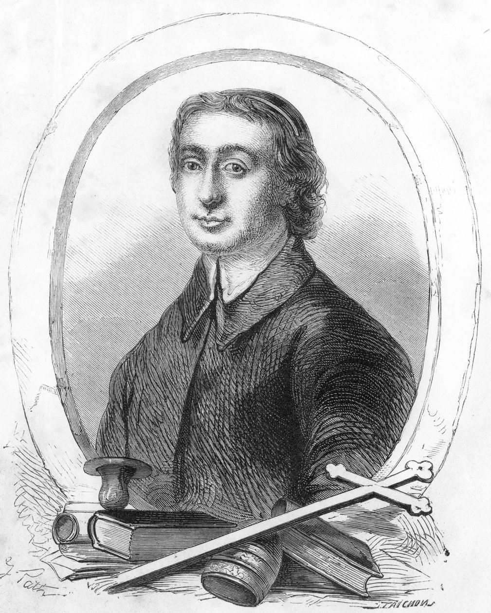 Ritratto di Jean Baptiste Massillon (1663-1742) (incisione) da French School
