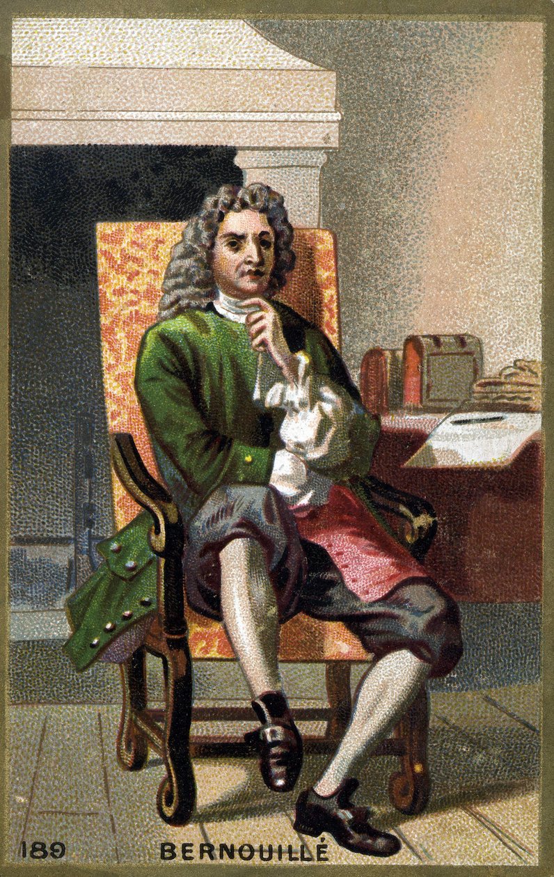 Ritratto di Jean Bernoulli (Johann Bernouilli) (1667-1748) Cromolitografia della fine del XIX secolo. da French School