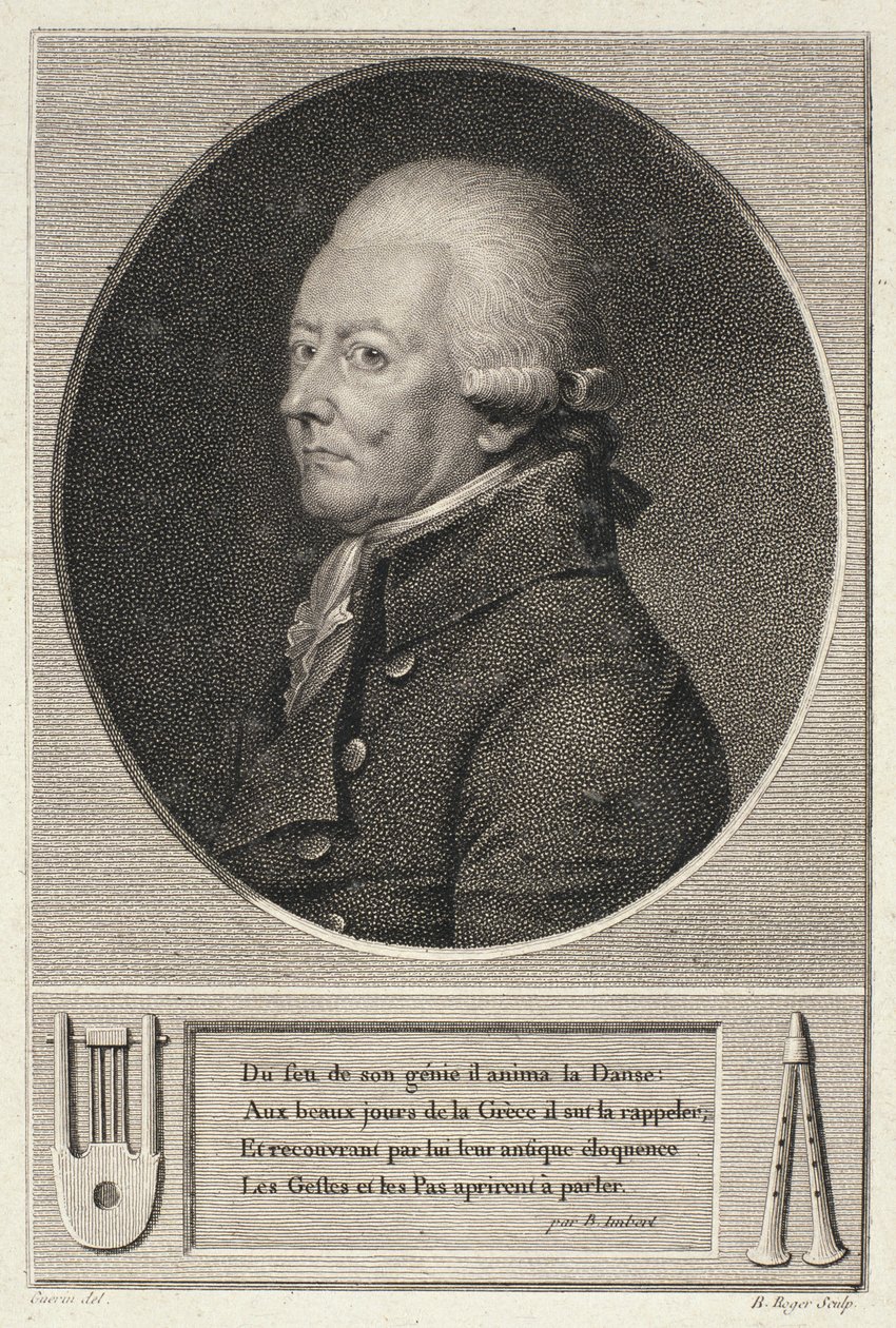 Ritratto di Jean Georges Noverre inciso da B. Roger da French School